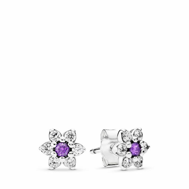 Cercei Cu Surub Pandora Forget Me Not Argint/Violet (f8AuHQip)